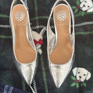 Vince Camuto Silver Slingback Heels
